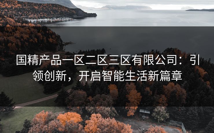 国精产品一区二区三区有限公司：引领创新，开启智能生活新篇章