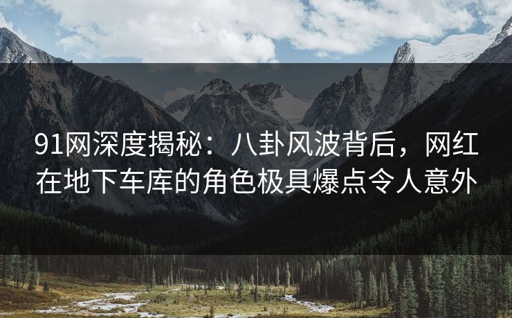 91网深度揭秘：八卦风波背后，网红在地下车库的角色极具爆点令人意外